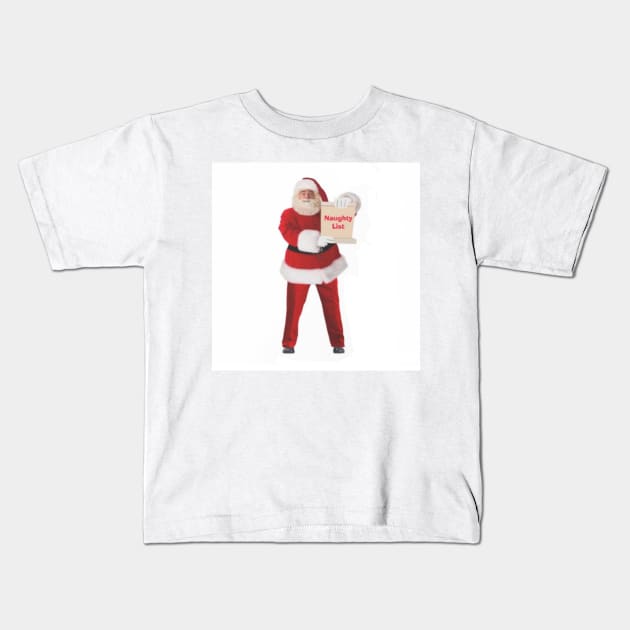 Santa’s Naughty List Kids T-Shirt by KareAnnArt